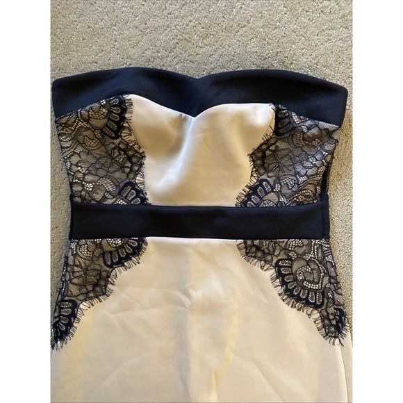 NWT TRIXXI BEIGE/BLACK STRAPLESS MINI DRESS WITH‎ LACE DETAIL SIZE 3 - Picture 6 of 16